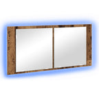vidaXL LED Spiegel-Schrank Altholz 100 x 12 x 45 cm Holzwerkstoff