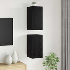 vidaXL Wand-TV-Schrank 2 pcs Schwarz Eichen-Optik 30,5 x 30 x 60 cm