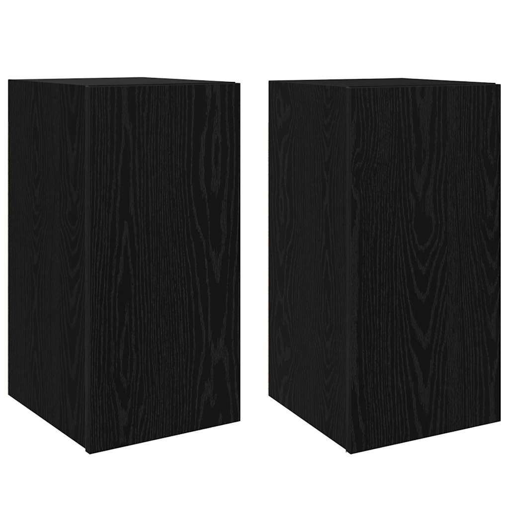 vidaXL Wand-TV-Schrank 2 pcs Schwarz Eichen-Optik 30,5 x 30 x 60 cm