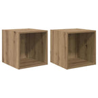 vidaXL Wandschrank 2 pcs Artisan-Eiche 37 x 37 x 37 cm Holzwerkstoff