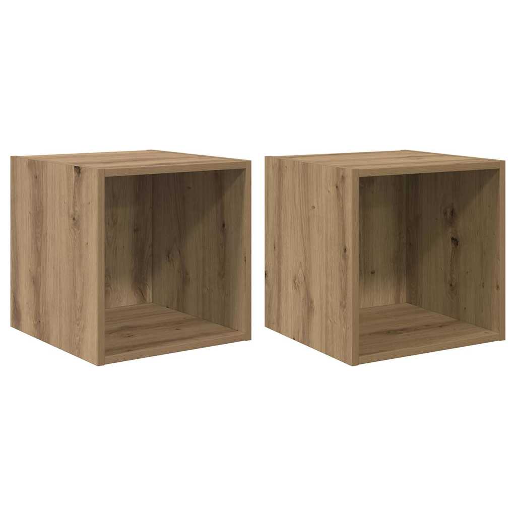 vidaXL Wandschrank 2 pcs Artisan-Eiche 37 x 37 x 37 cm Holzwerkstoff