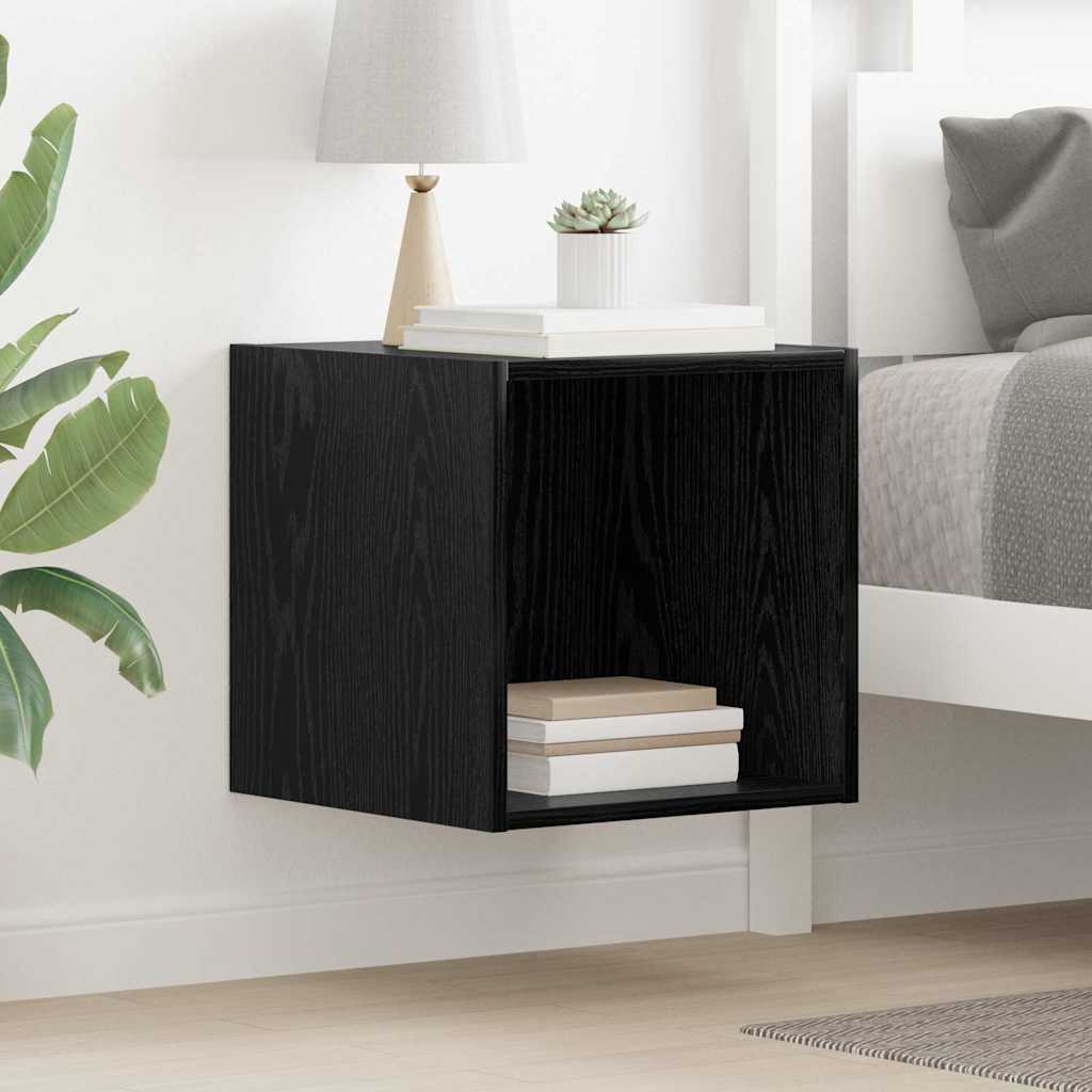 vidaXL Wandschrank Schwarz Eichen-Optik 37 x 37 x 37 cm Holzwerkstoff