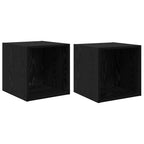 vidaXL Wandschrank 2 pcs Schwarz Eichen-Optik 37 x 37 x 37 cm