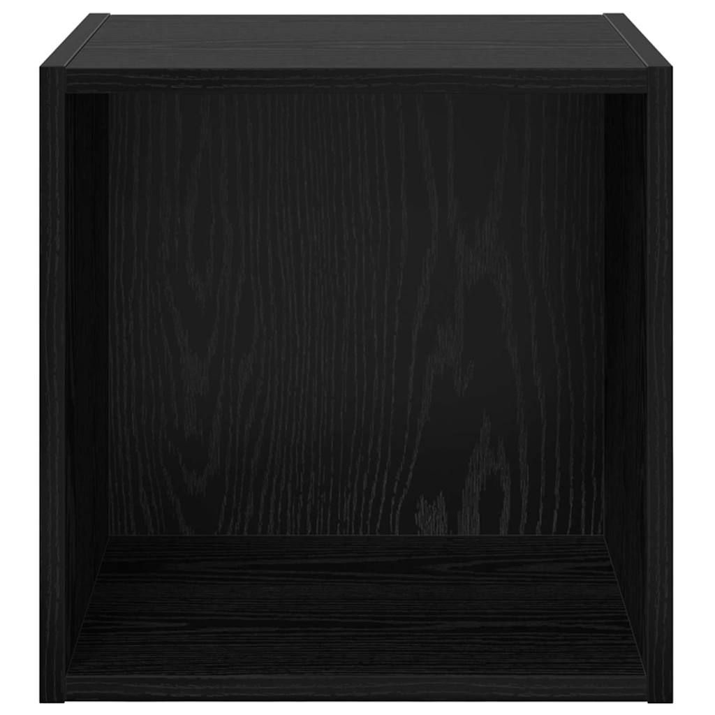 vidaXL Wandschrank 2 pcs Schwarz Eichen-Optik 37 x 37 x 37 cm