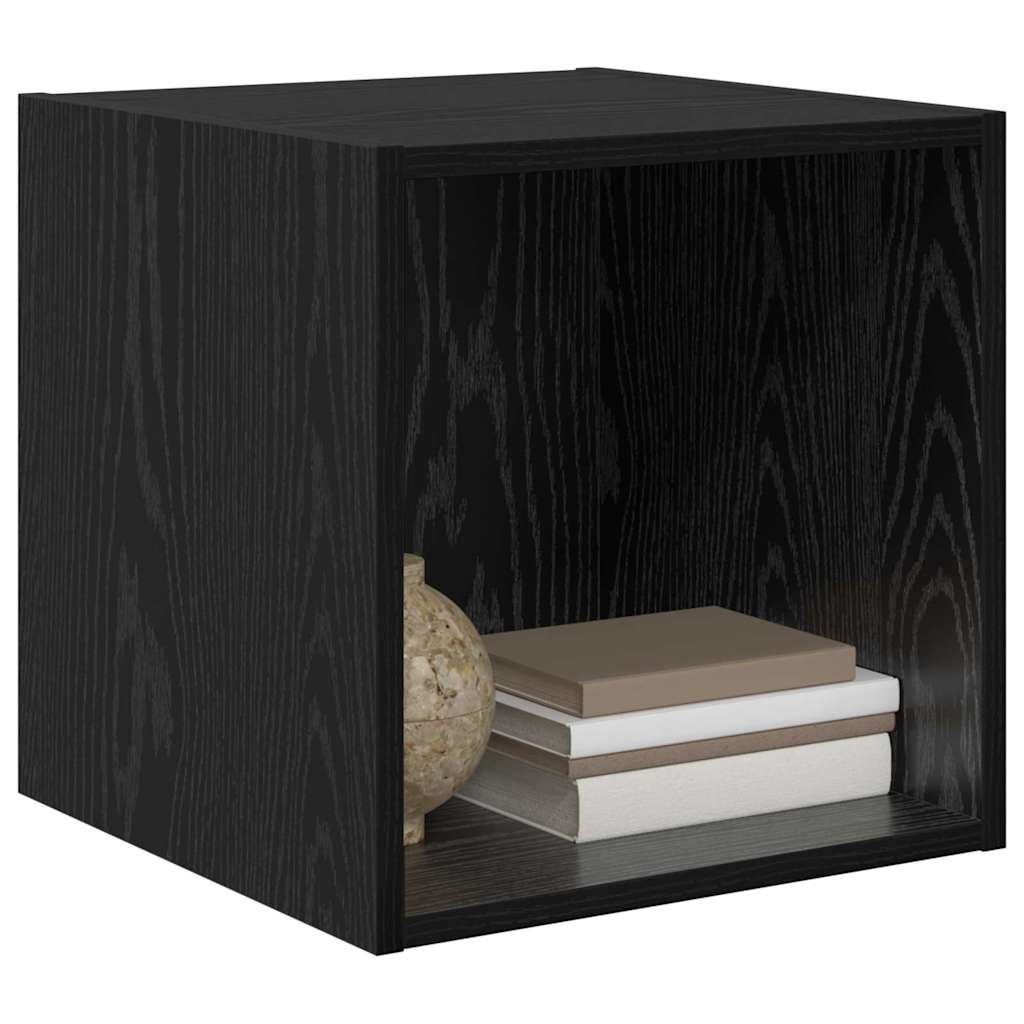 vidaXL Wandschrank 2 pcs Schwarz Eichen-Optik 37 x 37 x 37 cm
