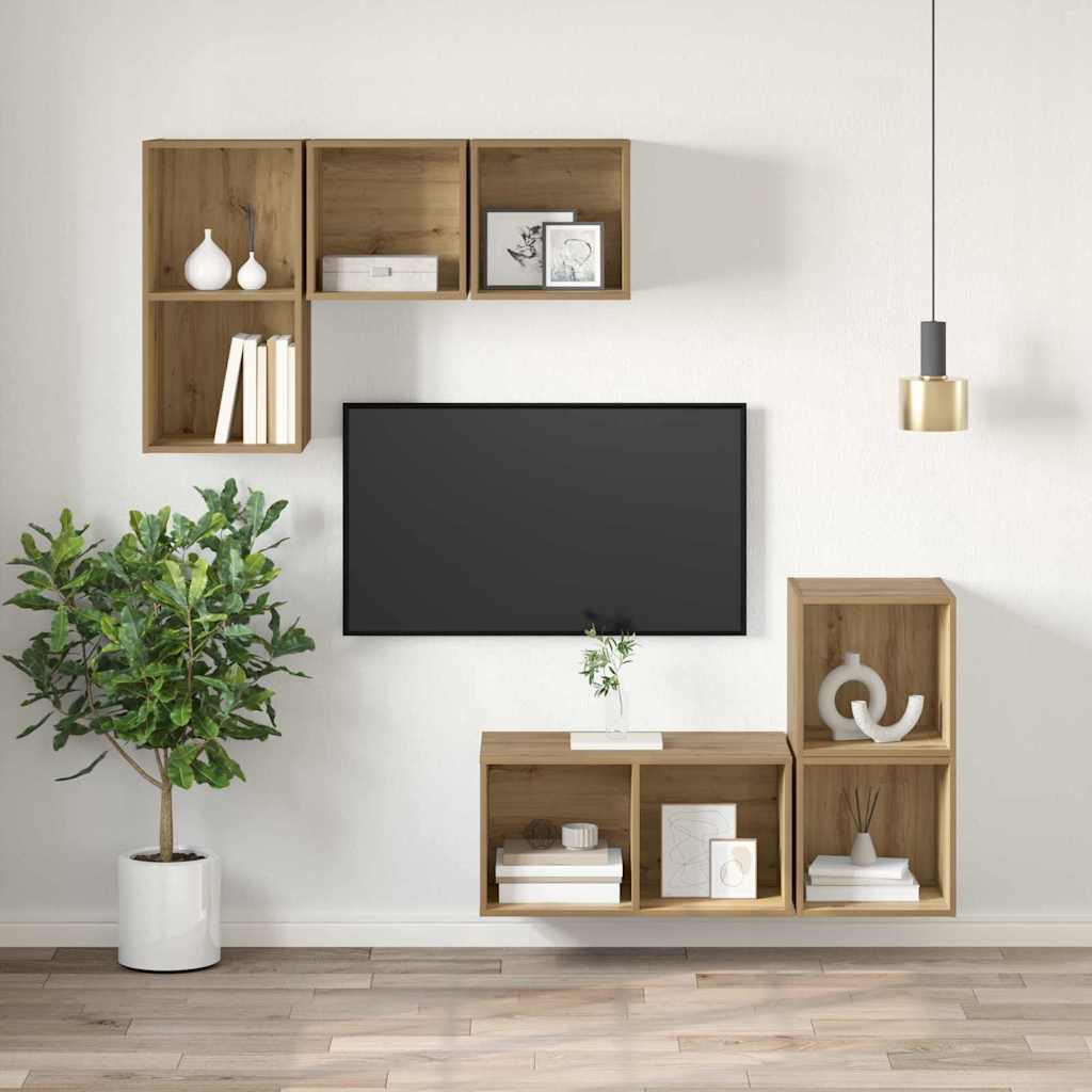 vidaXL TV-Schrankset Artisan-Eiche 37 x 37 x 72 cm Holzwerkstoff