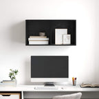 vidaXL TV-Schrankset Wandmontiert Schwarz Eichen-Optik 37 x 37 x 72 cm