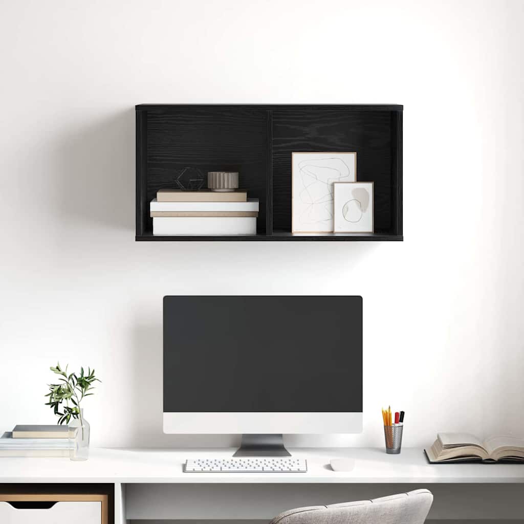 vidaXL TV-Schrankset Wandmontiert Schwarz Eichen-Optik 37 x 37 x 72 cm