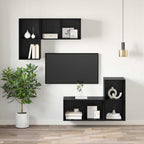 vidaXL TV-Schrankset Wandmontiert Schwarz Eichen-Optik 37 x 37 x 72 cm