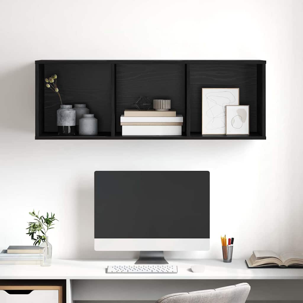 vidaXL TV-Schrankset Schwarz Eichen-Optik 37 x 37 x 107 cm