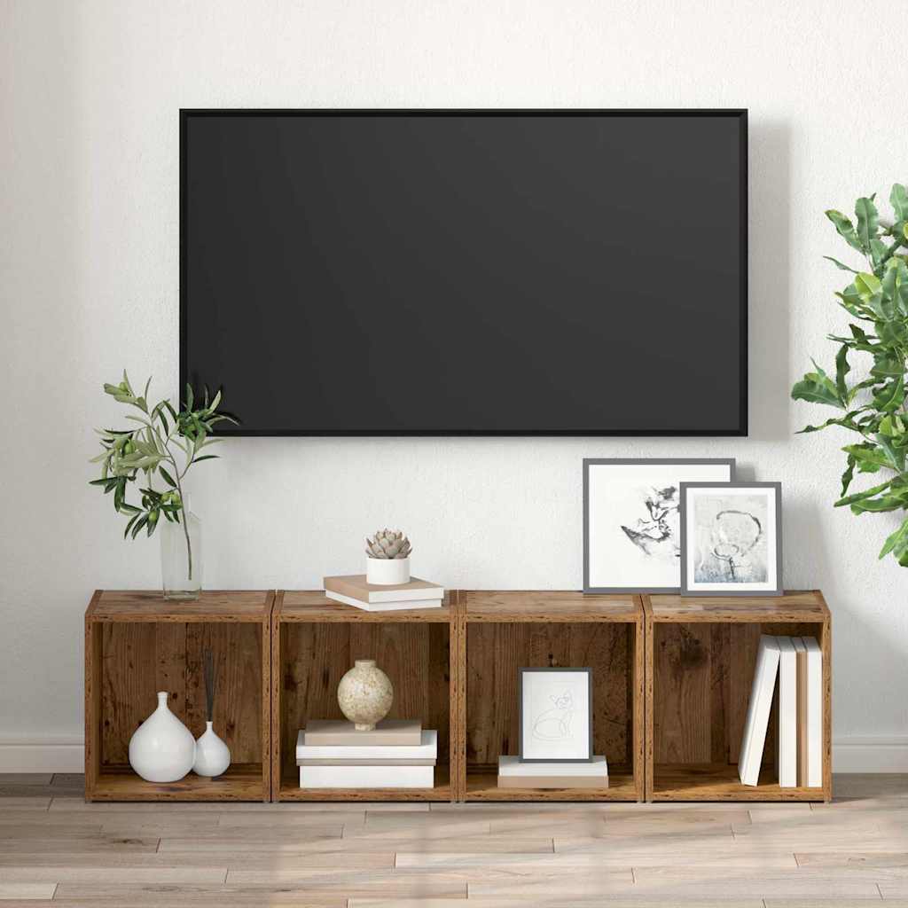 vidaXL TV-Schrankset 2 pcs Altholz 37 x 35 x 37,5 cm Holzwerkstoff