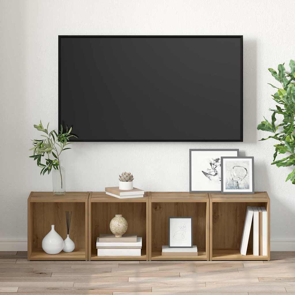 vidaXL TV-Schrankset 4 pcs Artisan-Eiche 37 x 35 x 37,5 cm