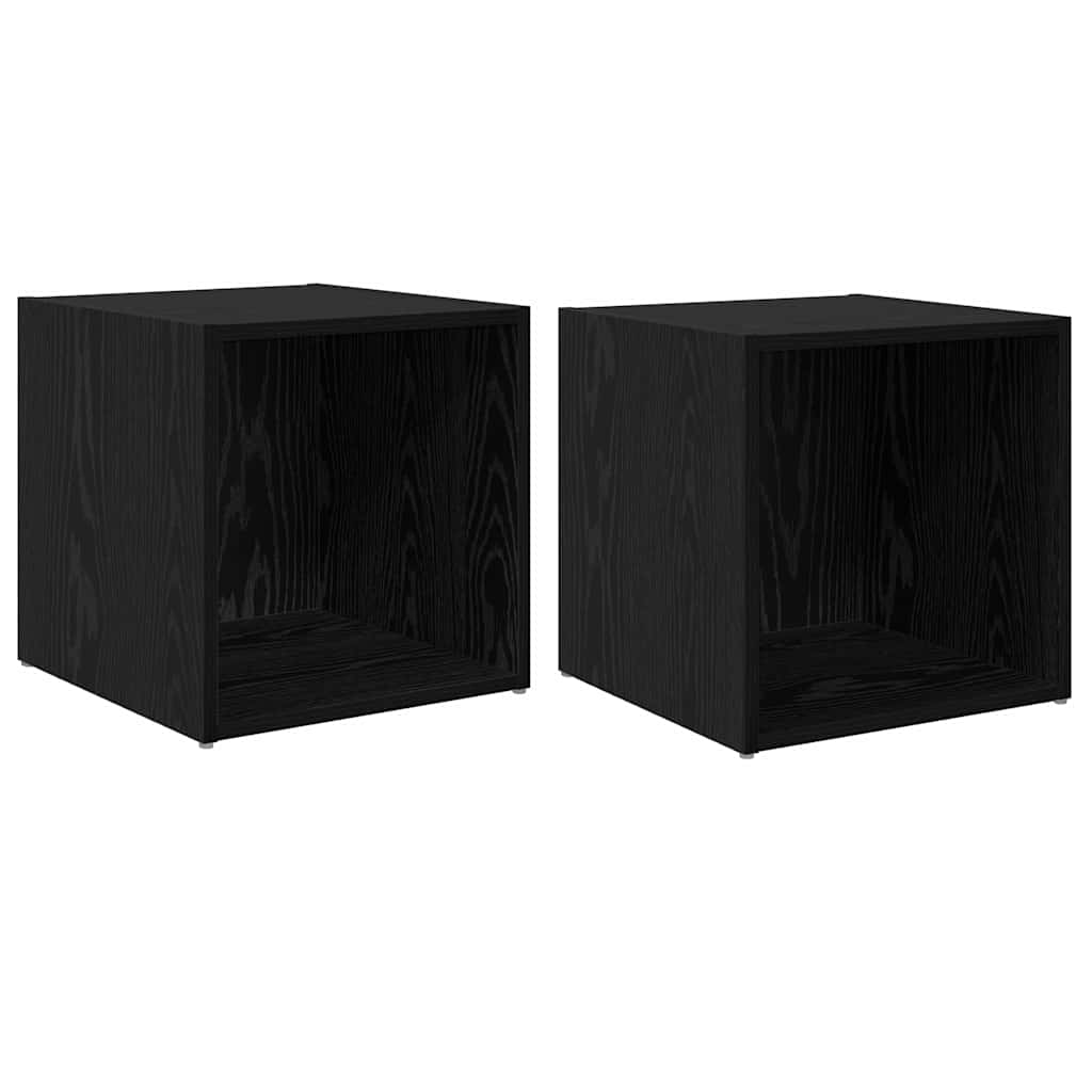 vidaXL TV-Schrankset 2 pcs 37 x 35 x 37,5 cm Schwarz Holzwerkstoff