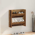 vidaXL Schuhschrank mit Regal Altholz 60 x 18 x 60 cm Holzwerkstoff