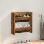 vidaXL Schuhschrank mit Regal Altholz 60 x 18 x 60 cm Holzwerkstoff