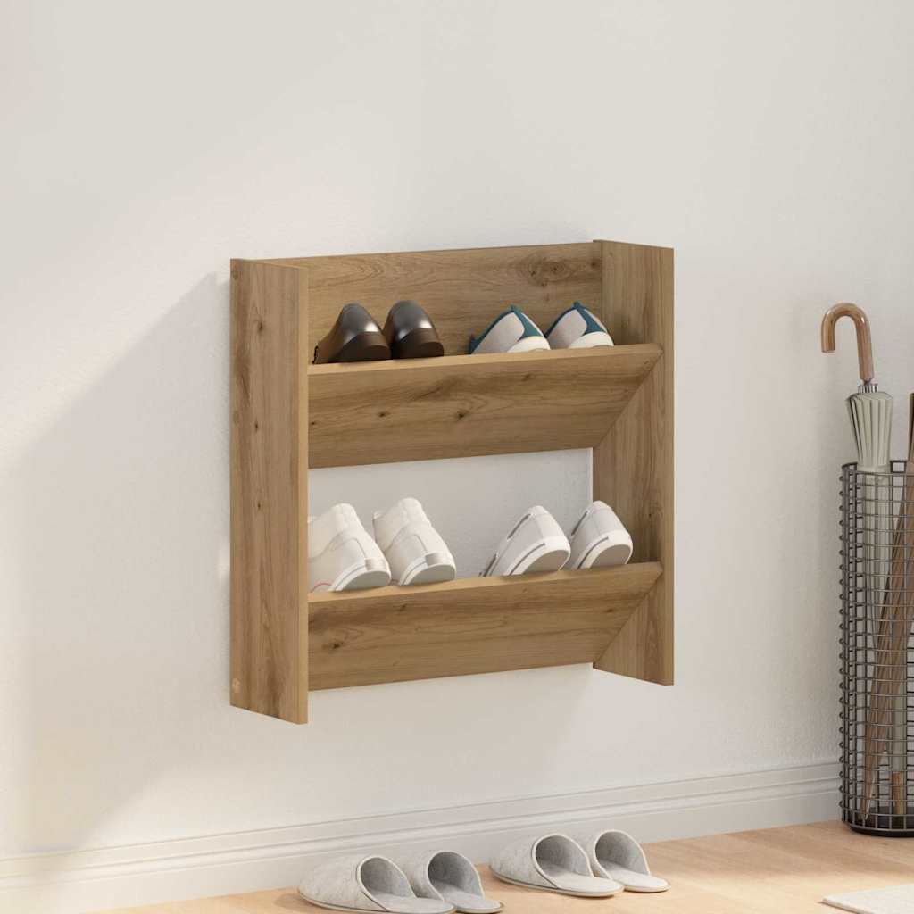 vidaXL Schuhschrank Artisan-Eiche 60 x 18 x 60 cm Holzwerkstoff