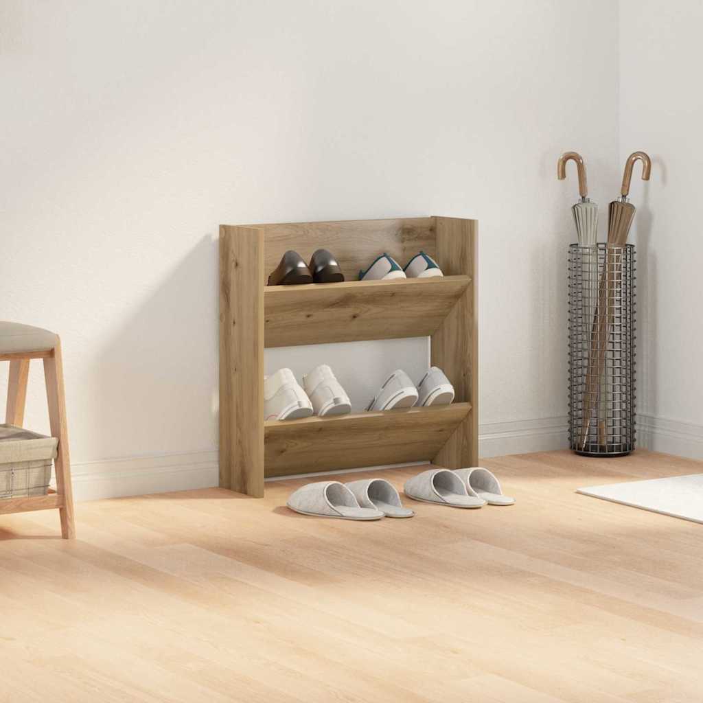 vidaXL Schuhschrank Artisan-Eiche 60 x 18 x 60 cm Holzwerkstoff