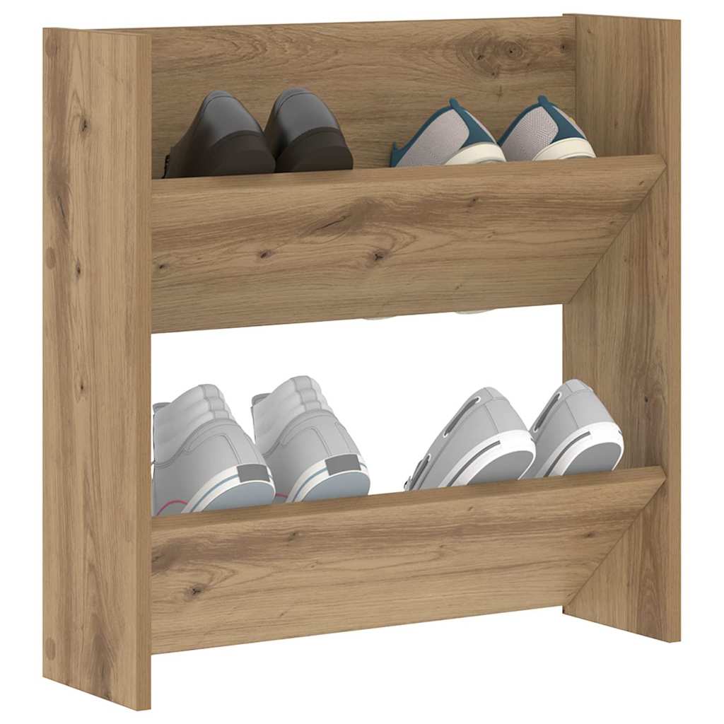 vidaXL Schuhschrank Artisan-Eiche 60 x 18 x 60 cm Holzwerkstoff