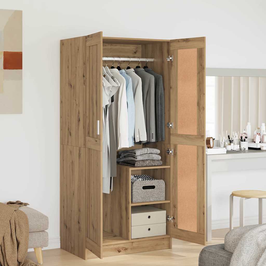 vidaXL Kleiderschrank mit Tür Kunsthandwerk Eiche 82,5 x 51,5 x 180 cm