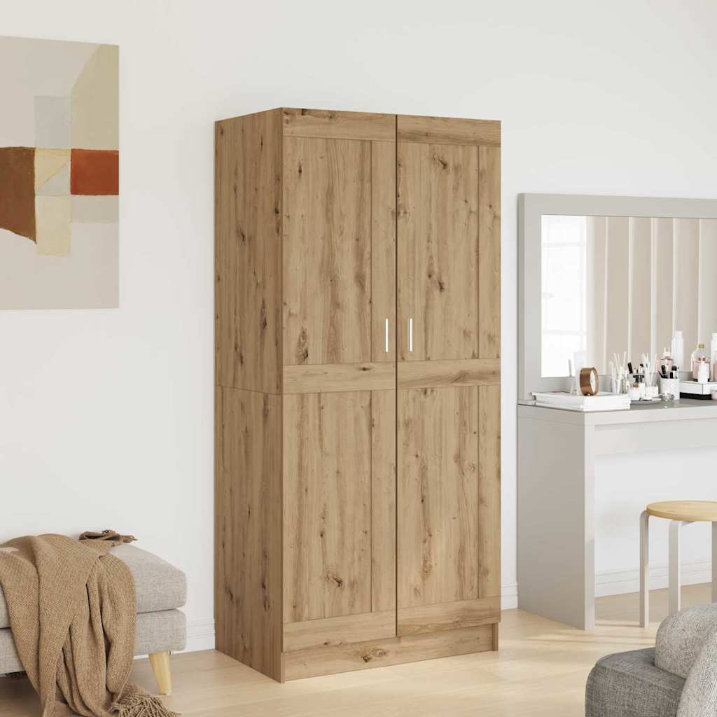 vidaXL Kleiderschrank mit Tür Kunsthandwerk Eiche 82,5 x 51,5 x 180 cm