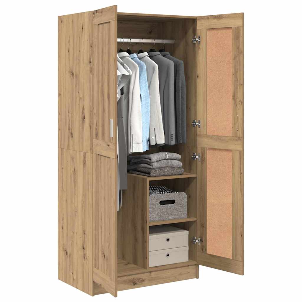 vidaXL Kleiderschrank mit Tür Kunsthandwerk Eiche 82,5 x 51,5 x 180 cm