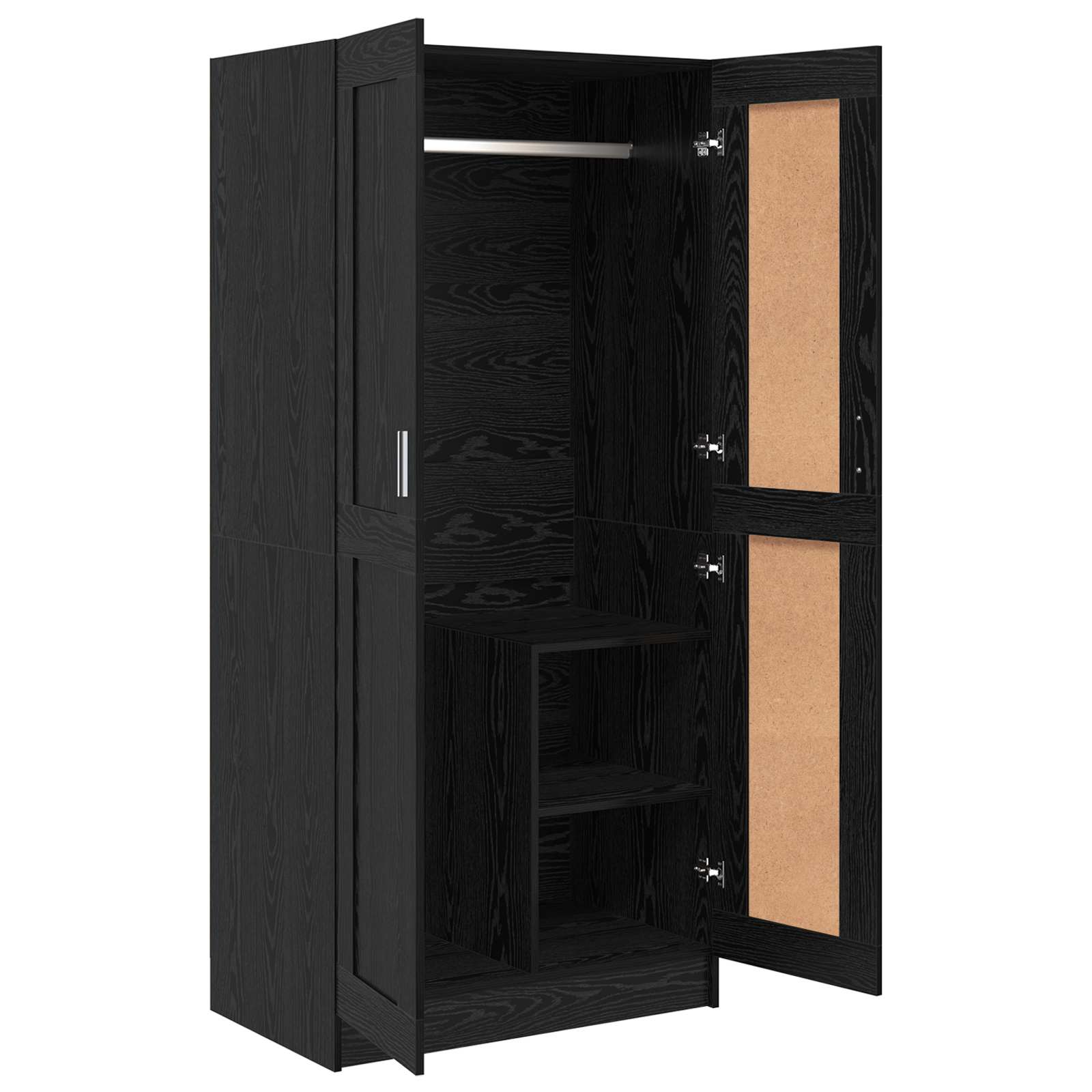 vidaXL Kleiderschrank Schwarz Eichen-Optik 82,5 x 51,5 x 180 cm