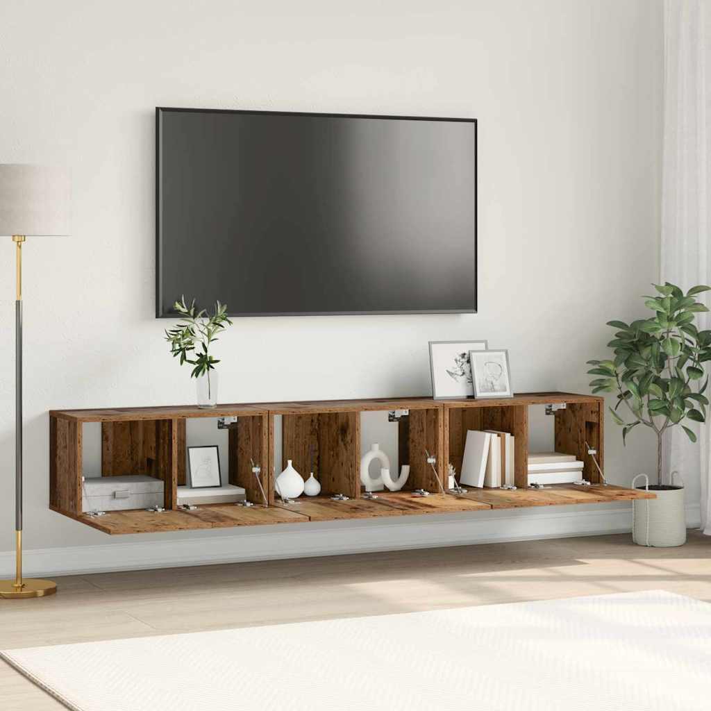 vidaXL TV-Schrankset 3 pcs Braun 60 x 30 x 30 cm Holzwerkstoff