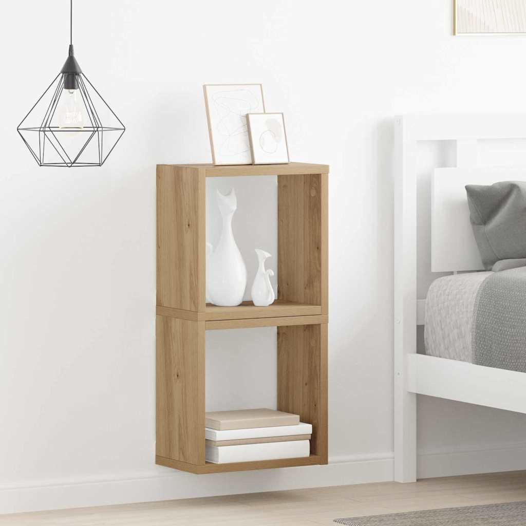 vidaXL Wandregale mit Regal 2 pcs Artisan-Eiche Holzwerkstoff