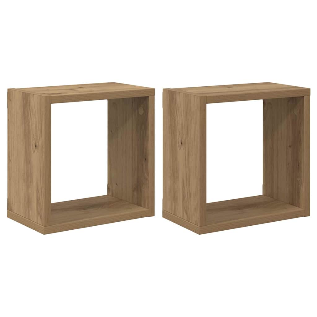vidaXL Wandregale mit Regal 2 pcs Artisan-Eiche Holzwerkstoff