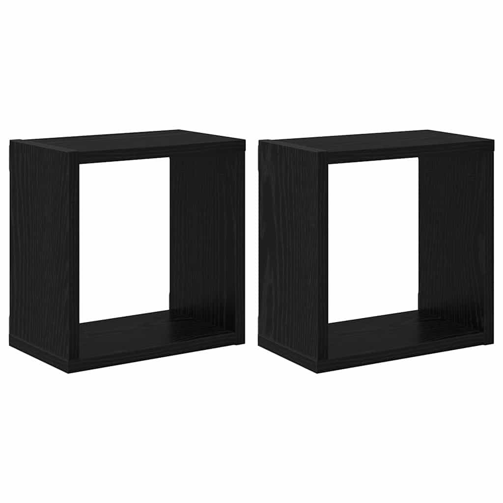 vidaXL Wandregale mit Regal 2 pcs Schwarz Eichen-Optik Holzwerkstoff