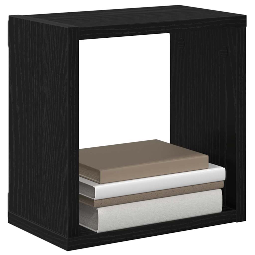 vidaXL Wandregale mit Regal 2 pcs Schwarz Eichen-Optik Holzwerkstoff