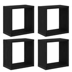 vidaXL Wandregale mit Regal 4 pcs Schwarz Eichen-Optik Holzwerkstoff