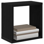 vidaXL Wandregale mit Regal 4 pcs Schwarz Eichen-Optik Holzwerkstoff