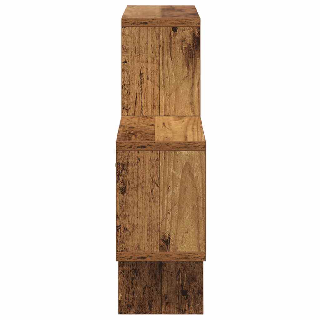 vidaXL Wandregal mit Regal Altholz 82 x 15 x 51 cm Holzwerkstoff