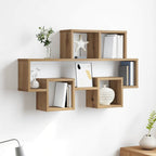 vidaXL Wandregal mit Regal Artisan-Eiche 82 x 15 x 51 cm Holzwerkstoff