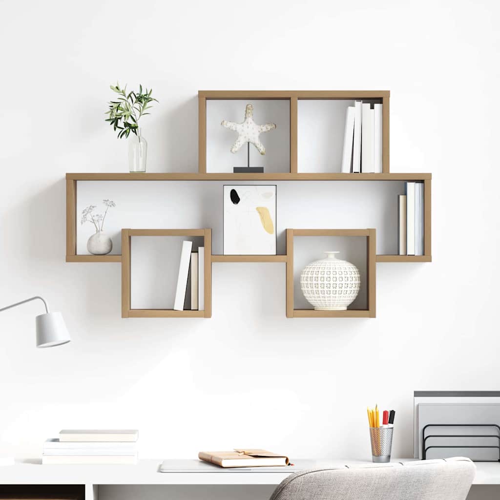 vidaXL Wandregal mit Regal Artisan-Eiche 82 x 15 x 51 cm Holzwerkstoff