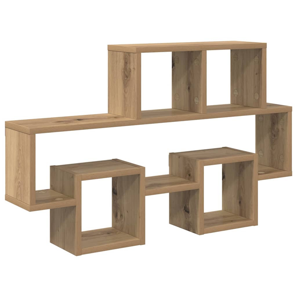 vidaXL Wandregal mit Regal Artisan-Eiche 82 x 15 x 51 cm Holzwerkstoff