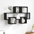 vidaXL Wandregal Schwarz Eichen-Optik 82 x 15 x 51 cm Holzwerkstoff