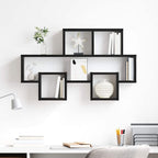 vidaXL Wandregal Schwarz Eichen-Optik 82 x 15 x 51 cm Holzwerkstoff