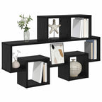 vidaXL Wandregal Schwarz Eichen-Optik 82 x 15 x 51 cm Holzwerkstoff