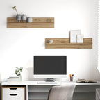 vidaXL Wandregal 2 pcs Artisan-Eiche 80 x 11,5 x 18 cm Holzwerkstoff