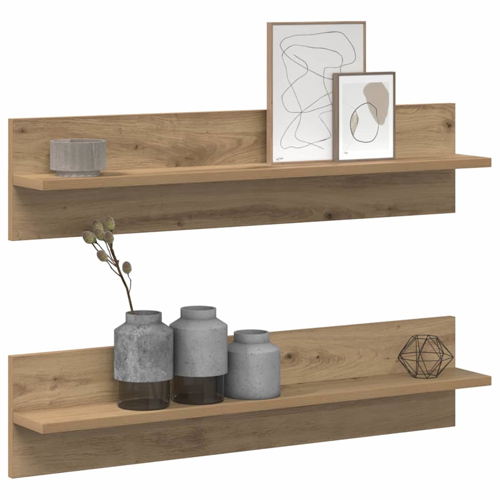 vidaXL Wandregal 2 pcs Artisan-Eiche 80 x 11,5 x 18 cm Holzwerkstoff
