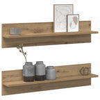 vidaXL Wandregal 2 pcs Artisan-Eiche 80 x 11,5 x 18 cm Holzwerkstoff