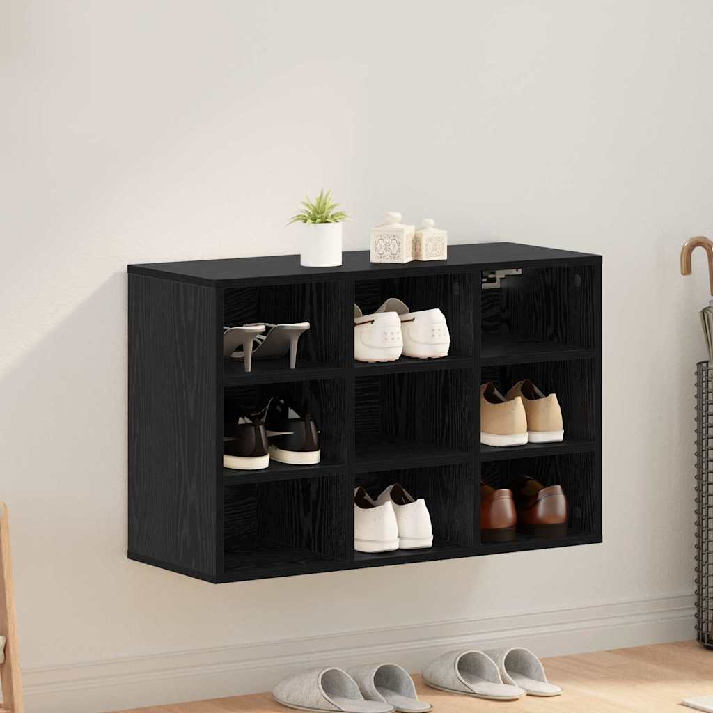 vidaXL Schuhschrank mit Regal Schwarz Eichen-Optik 77,5 x 30 x 51 cm