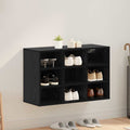 vidaXL Schuhschrank mit Regal Schwarz Eichen-Optik 77,5 x 30 x 51 cm