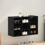 vidaXL Schuhschrank mit Regal Schwarz Eichen-Optik 77,5 x 30 x 51 cm