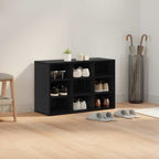 vidaXL Schuhschrank mit Regal Schwarz Eichen-Optik 77,5 x 30 x 51 cm