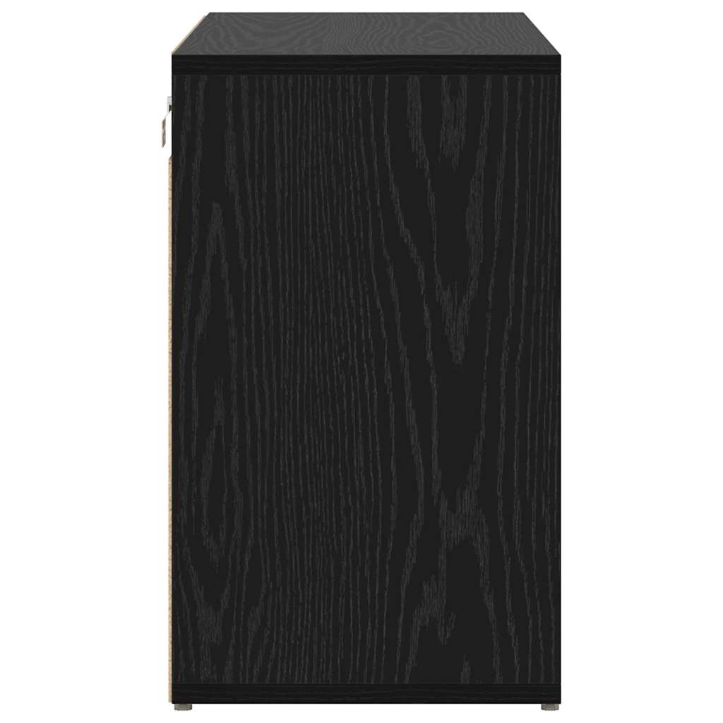 vidaXL Schuhschrank mit Regal Schwarz Eichen-Optik 77,5 x 30 x 51 cm