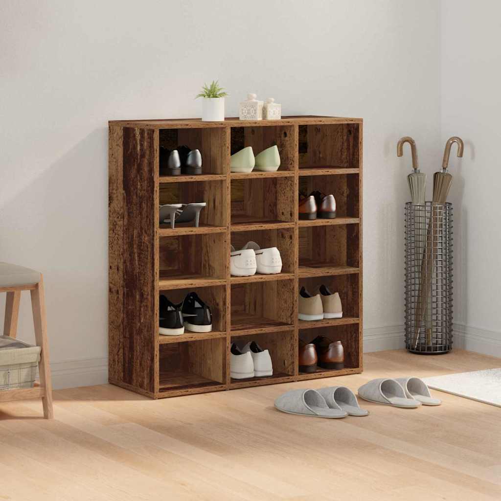 vidaXL Schuhschrank Altholz 77,5 x 30 x 83,5 cm Holzwerkstoff