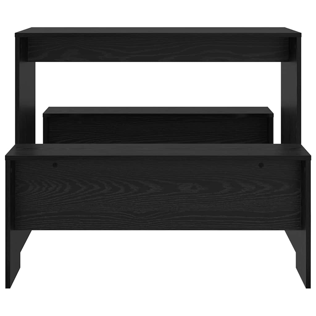 vidaXL Essgruppe 2 pcs Schwarz Eichen-Optik Holzwerkstoff